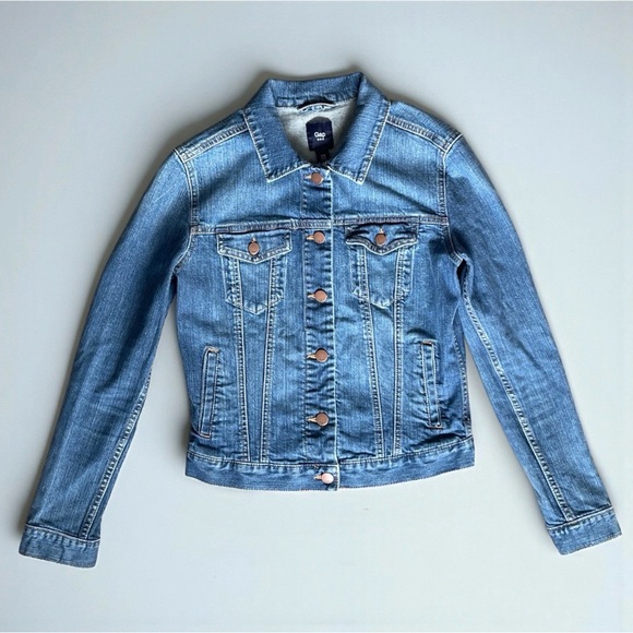 Vintage GAP Women’s XS Blue Denim Trucker Jacket Y2K - Picture 2 of 10